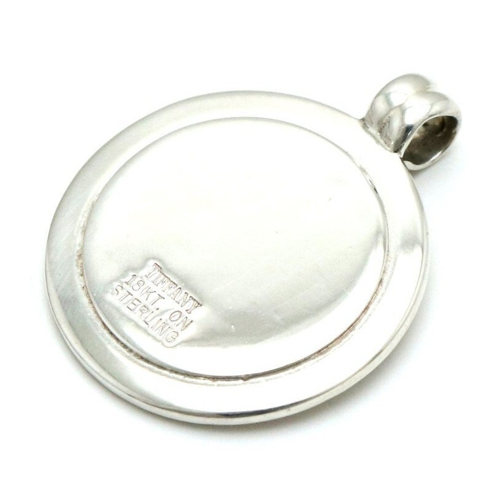 TIFFANY Co St Christopher Charm Necklace Top Pendant Head Gold Sterling Silver